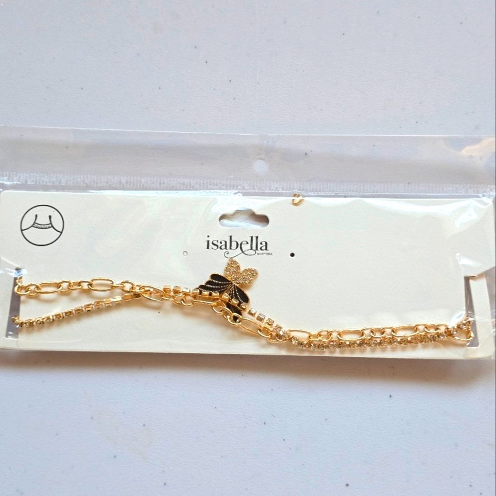 Isabella Double Necklace Chain Butterfly Charm NWOT - Picture 4 of 6